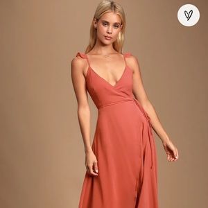Here’s to us High Low Wrap Dress - dusty rose